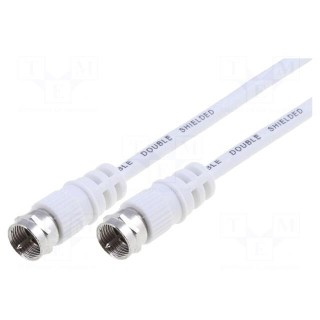 Cable | 20m | F plug,both sides | white
