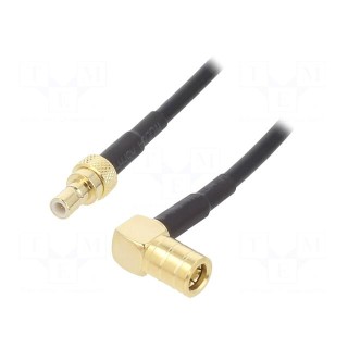 Cable | 1m | SMB male,SMB female | black | angled,straight