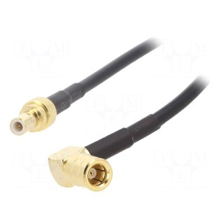 Cable | 1m | SMB male,SMB female | shielded | black | angled,straight