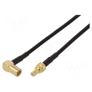 Cable | 3m | SMB male,SMB female | black | angled,straight