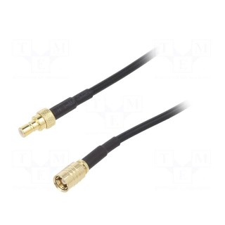 Cable | 3m | SMB male,SMB female | shielded | black | straight