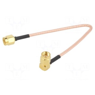 Cable | 50Ω | 0.15m | SMA male,both sides | shielded | transparent