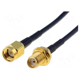 Cable | 50Ω | 0.1m | SMA male,SMA female | black