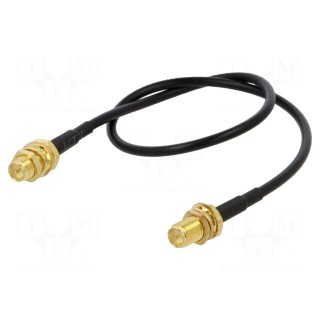 Cable | 50Ω | 0.3m | RP-SMA female,both sides | black | straight