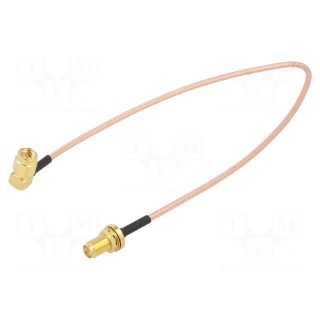 Cable | 50Ω | 0.3m | RP-SMA female,SMA plug,both sides | transparent