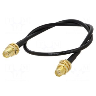 Cable | 50Ω | 0.3m | RP-SMA female,SMA socket | black | straight