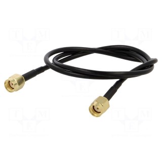 Cable | 50Ω | 0.3m | RP-SMA male,both sides | black | straight