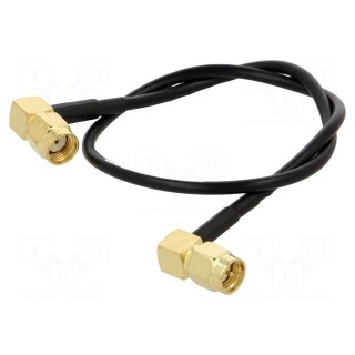 Cable | 50Ω | 0.3m | RP-SMA male,SMA plug | black | angled