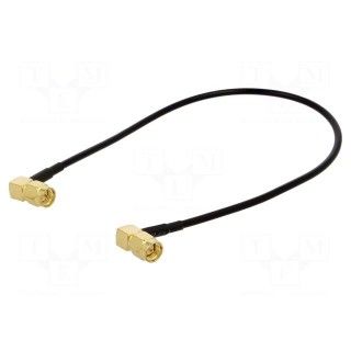 Cable | 50Ω | 0.3m | SMA plug,both sides | black | angled