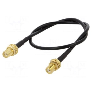 Cable | 50Ω | 0.3m | SMA socket,both sides | black | straight
