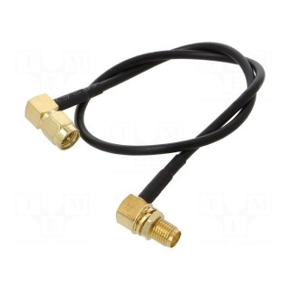 Cable | 50Ω | 0.3m | SMA male,SMA female | black | angled