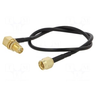 Cable | 50Ω | 0.3m | SMA male,SMA female | black | angled,straight
