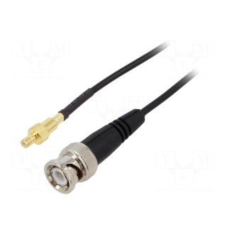 Cable | 50Ω | 0.5m | BNC male,SMB male | shielded | PTFE | black | 19.69"