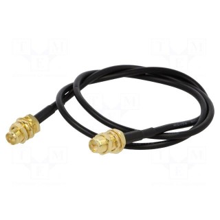 Cable | 50Ω | 0.5m | RP-SMA female,both sides | black | straight