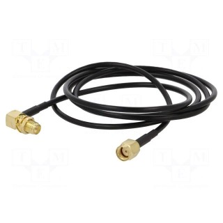 Cable | 50Ω | 0.5m | RP-SMA male,RP-SMA female | black