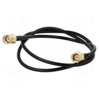 Cable | 50Ω | 0.5m | RP-SMA male,SMA plug | black | straight