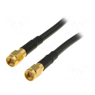 Cable | 50Ω | 0.5m | SMA male,both sides | black