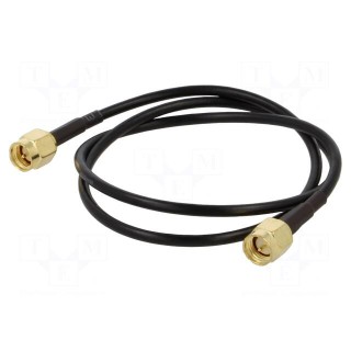 Cable | 50Ω | 0.5m | SMA male,both sides | black | straight