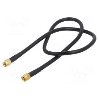 Cable | 50Ω | 0.5m | SMA male,both sides | black | straight