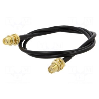 Cable | 50Ω | 0.5m | SMA female,both sides | black | straight