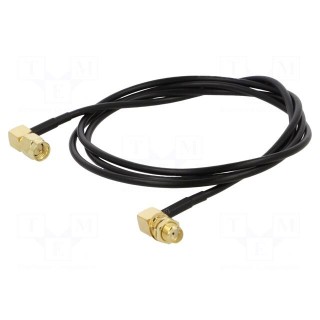 Cable | 50Ω | 0.5m | SMA male,SMA female | black | angled
