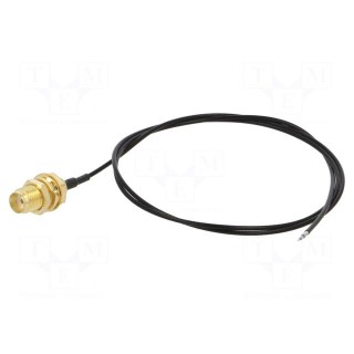 Cable | 50Ω | 0.5m | wires,SMA socket | black | straight