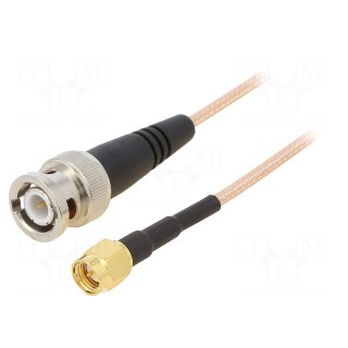 Cable | 50Ω | 0.61m | BNC plug,SMA plug | transparent | straight | 24"