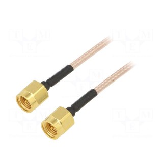 Cable | 50Ω | 0.91m | SMA male,both sides | shielded | transparent