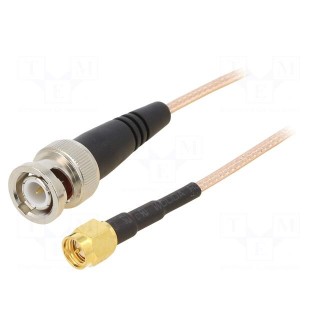 Cable | 50Ω | 1.22m | BNC plug,SMA male | shielded | transparent | 48"