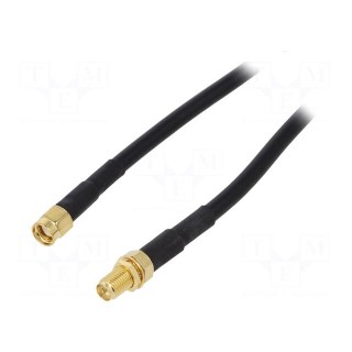 Cable | 50Ω | 10m | RP-SMA male,RP-SMA female | black