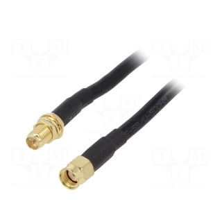 Cable | 50Ω | 10m | RP-SMA male,RP-SMA female | black | straight