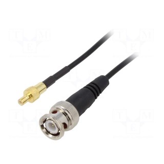 Cable | 50Ω | 1m | BNC male,SMB male | shielded | PTFE | black | straight
