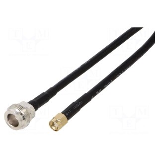 Cable | 50Ω | 1m | N female,RP-SMA male | PE | black