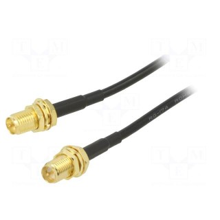 Cable | 50Ω | 1m | RP-SMA female,both sides | black | straight