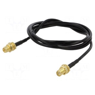 Cable | 50Ω | 1m | RP-SMA female,SMA female | black | straight