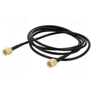 Cable | 50Ω | 1m | RP-SMA male,both sides | black | straight