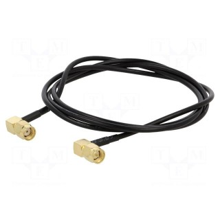 Cable | 50Ω | 1m | RP-SMA male,SMA plug | black | angled