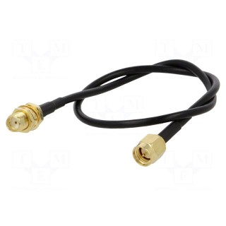 Cable | 50Ω | 0.3m | SMA socket,SMA plug | black | straight