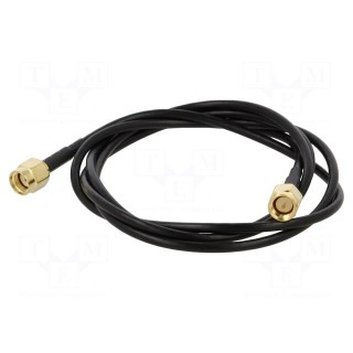 Cable | 50Ω | 1m | RP-SMA male,SMA male | black | straight