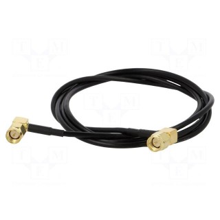 Cable | 50Ω | 1m | SMA male,both sides | black | angled