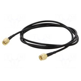 Cable | 50Ω | 1m | SMA plug,both sides | black | straight