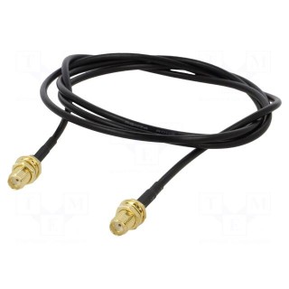 Cable | 50Ω | 1m | SMA female,both sides | black | straight