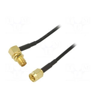 Cable | 50Ω | 1m | SMA male,SMA female | black | angled,straight