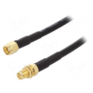 Cable | 50Ω | 2m | RP-SMA male,RP-SMA female | black