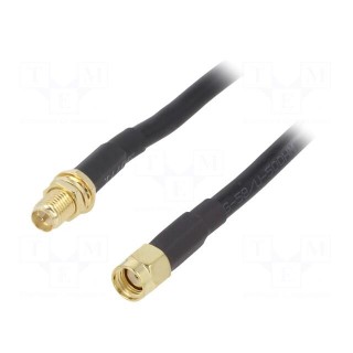 Cable | 50Ω | 5m | RP-SMA male,RP-SMA female | black | straight