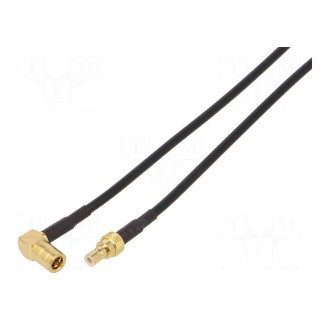 Cable | 5m | SMB male,SMB female | shielded | black | angled,straight