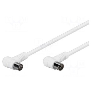 Cable | 75Ω | 1.5m | shielded, twofold | white
