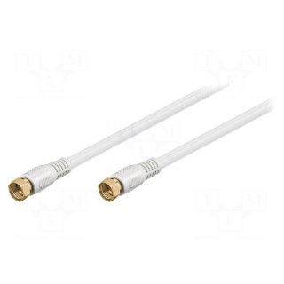 Cable | 75Ω | 3.5m | F plug,both sides | shielded connectors | white