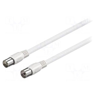 Cable | 75Ω | 3m | coaxial 9.5mm socket,coaxial 9.5mm plug | white