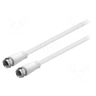 Cable | 75Ω | 3m | F plug,both sides | white
